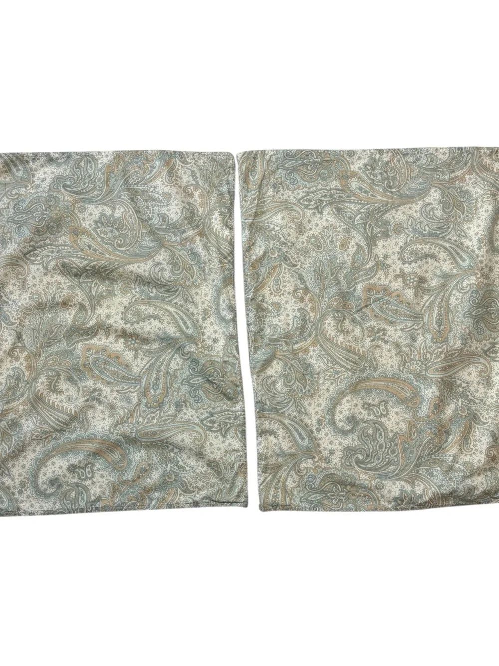 2 Harbor House Chelsea Paisley Pillow Shams Standard Teal Blue Tan Swirl Floral
